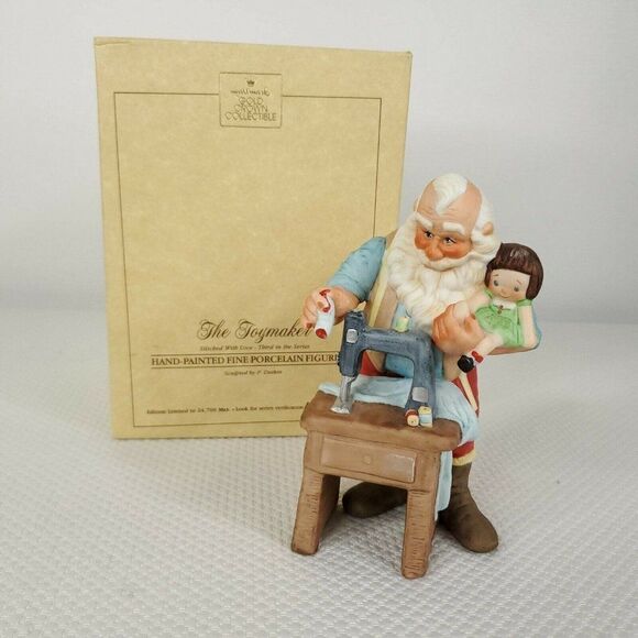 Hallmark Gold Crown Collectible Santa The Toymaker Fine Porcelain Figure 1988 - Picture 1 of 8